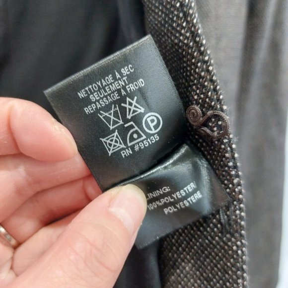 Lafayette 148 Brown Textured Open Front Wool Blazer Size 14 - Picture 9 of 9